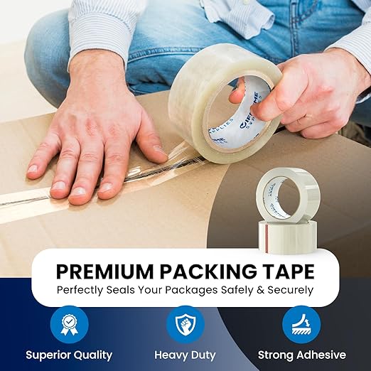 36 Rolls Clear Premium Packing Tape, 65 Yards, 2.2 mil, Heavy Duty Packaging - Image 5
