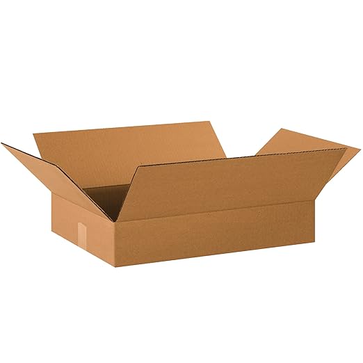 TAPE LOGIC 20 x 14 x 3 Corrugated Cardboard Boxes, Flat 20"L x 14"W x 3"H by TapeLogic