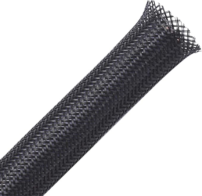 25ft - 1 inch PET Expandable Braided Sleeving – Black – Alex Tech Braided Cable by AlexTech