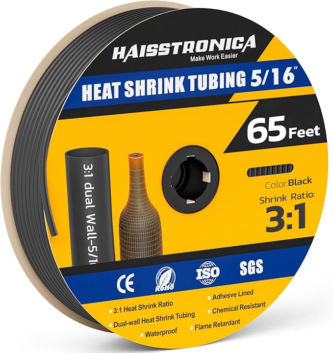 haisstronica 3:1 Heat Shrink Tubing, Shrink Ratio Adhesive Lined Marine Grade by HAISSTRONICA