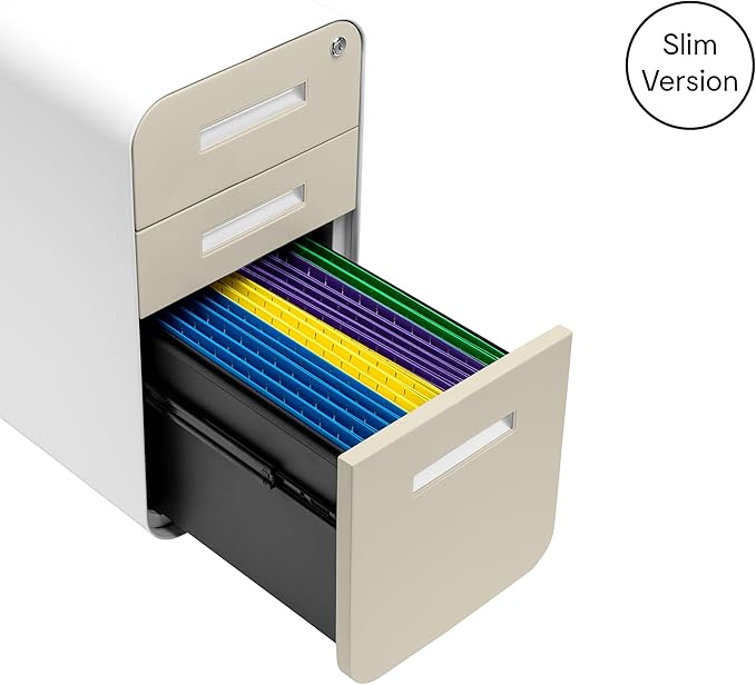 Laura Davidson Furniture Stockpile Slim 3-Drawer Mobile File Cabinet - Image 5
