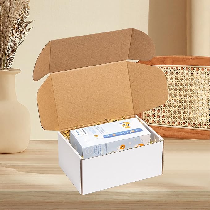 Shipping Boxes 9x6x4 inches 30 Pack White Corrugated Cardboard Mailing Box - Image 5
