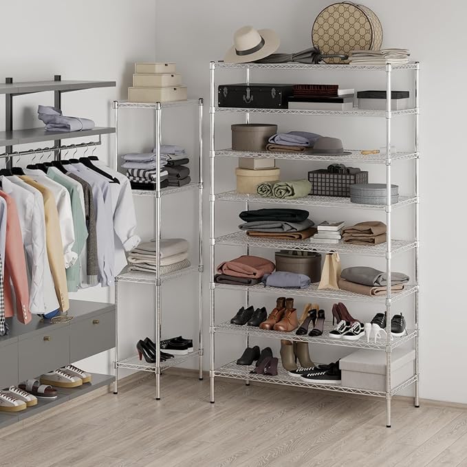 21" Deep x 48" Wide x 86" Height Wire Shelving Kit | 8-Tier | NSF Commercial - Image 4