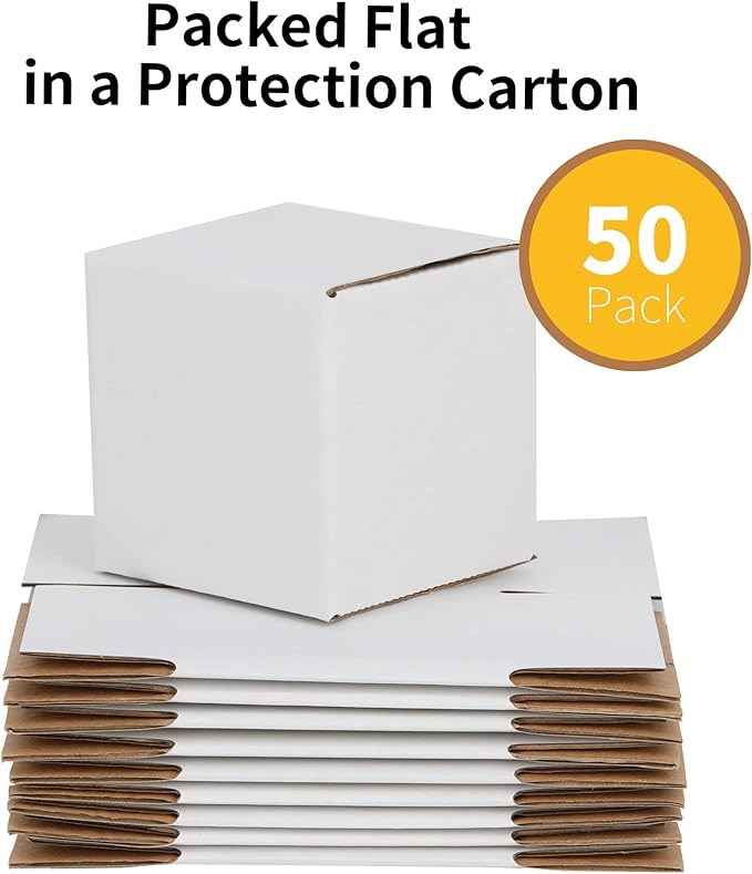 4x4x4 inches Shipping Boxes 50 Pack, Kraft Corrugated Small Cardboard Boxes - Image 5