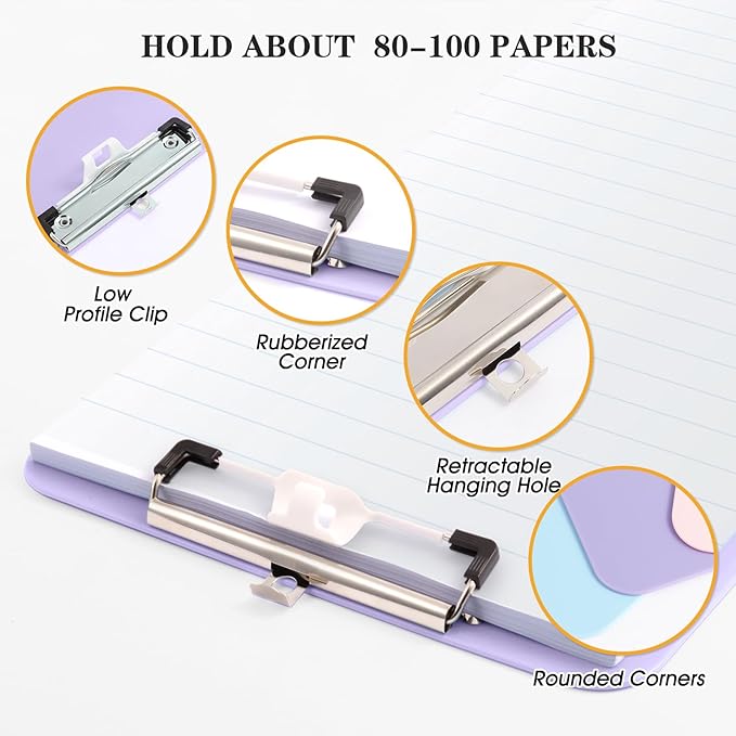 1 PCS Purple Clipboard with Pen Holder, Standard A4 Letter Size, Nursing Clip - Image 5
