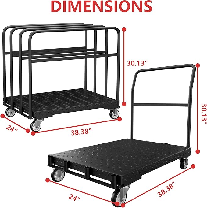 Drywall Cart, Heavy Duty Flatbed Carts and Panel Cart Dolly - Image 6