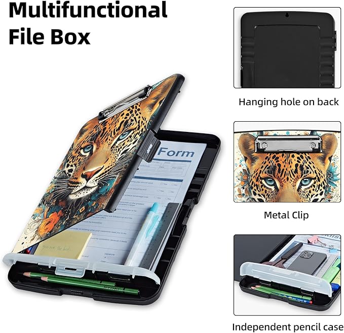 Clipboard with Storage Box & Pen Holder, Heavy Duty Clip Boards 8.5x11 - Image 3