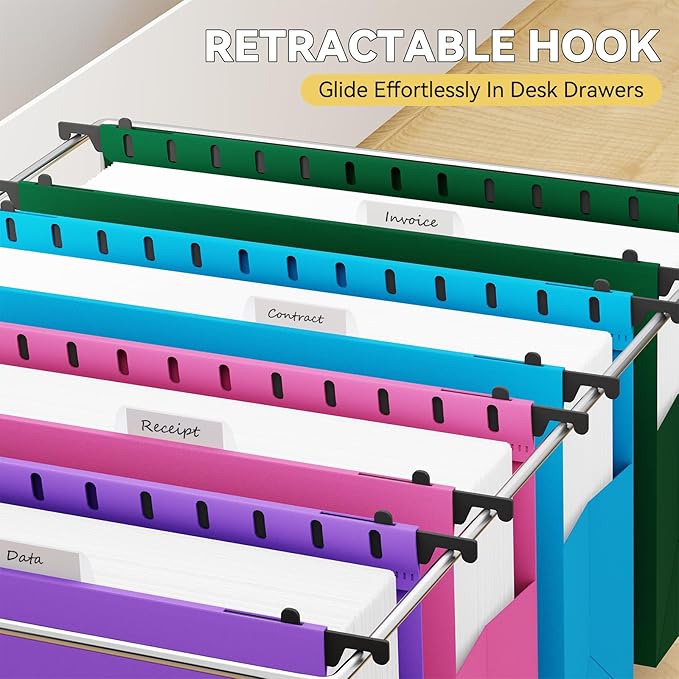 Legal Size Hanging File Folders, 6 Pack Heavy Duty 3" Expanding Pocket - Image 7