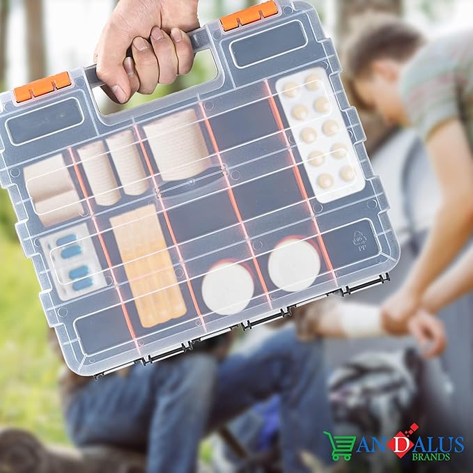 Andalus Tools Organizer Box, Small Parts Storage 34-Compartment Double-Sided - Image 2