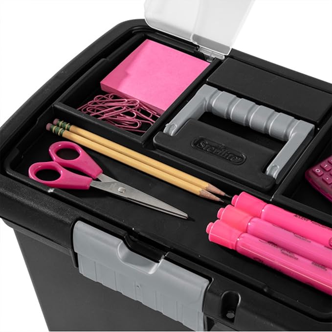 Sterilite Portable File Box, Stackable Storage Bin - Image 8