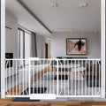 HOOEN Extra Wide Baby Gate for Doorways Stairs White Pressure Mounted Baby Gate by HOOOEN