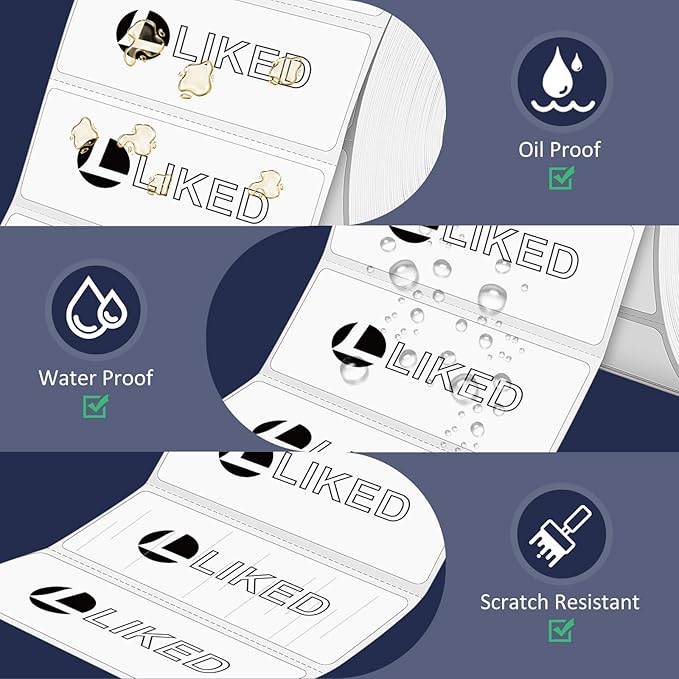 L LIKED 2.25" x 0.75" Direct Thermal Labels, Permanent Adhesive Address Barcode - Image 5