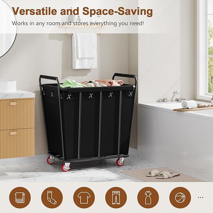 Hoctieon Large Laundry Cart - Image 6