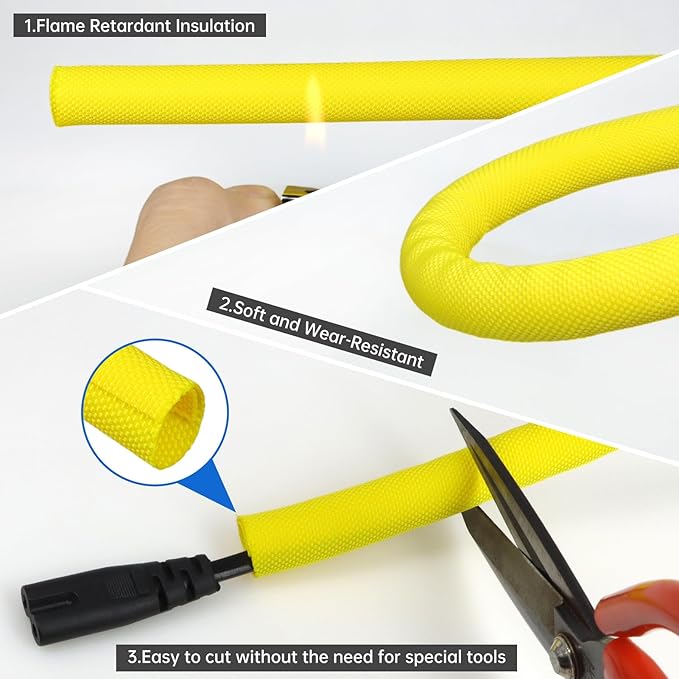 Split Braided Cable Sleeve，Flexible Wire Loom Tubing, Automotive Cord Protector - Image 4