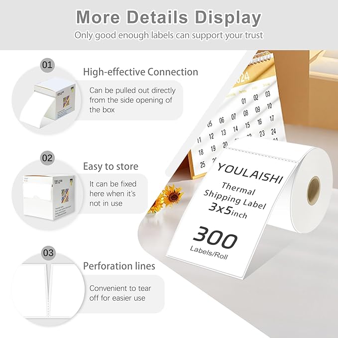 3 X 5 Inch Rectangle Sticker White Moving Labels - Image 4
