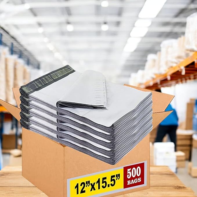 iMBAPrice 500 - 12 x 15.5 Premium Matte Finish White Poly Mailers Envelopes Bags - Image 3