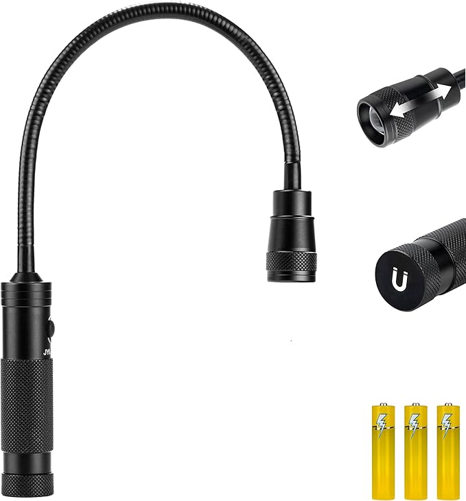 LED Work Light, 500 Lumen Gooseneck Magnetic Light, Zoomable Flexible Led by Favorlite