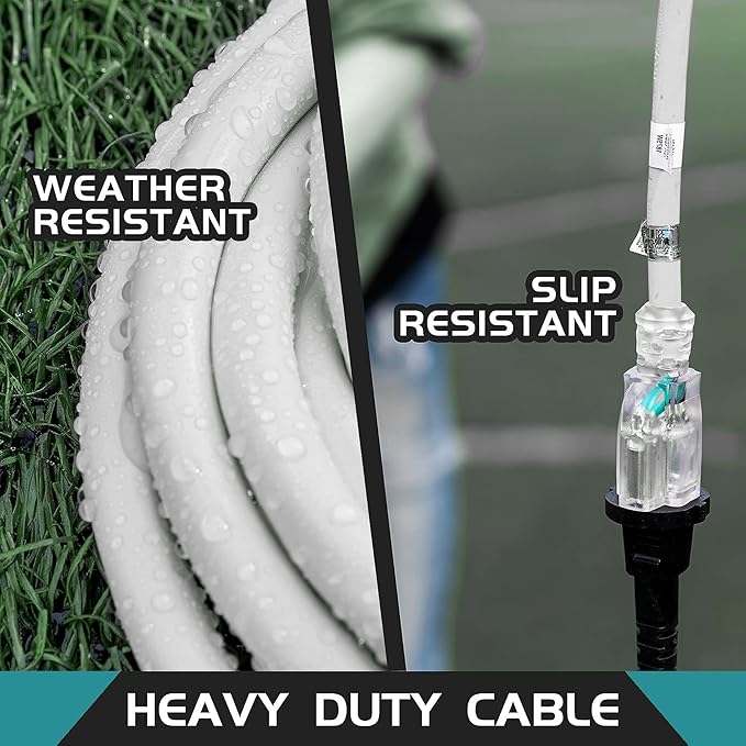 3-Outlets Indoor Outdoor Extension Cord Weatherproof - Image 4