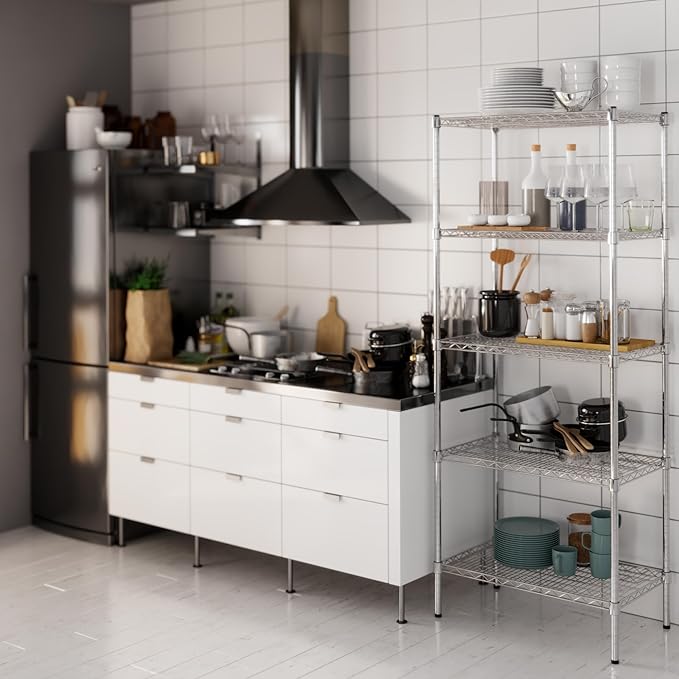 18" Deep x 30" Wide x 74" Height Wire Shelving Kit | 5-Tier | NSF Commercial - Image 8