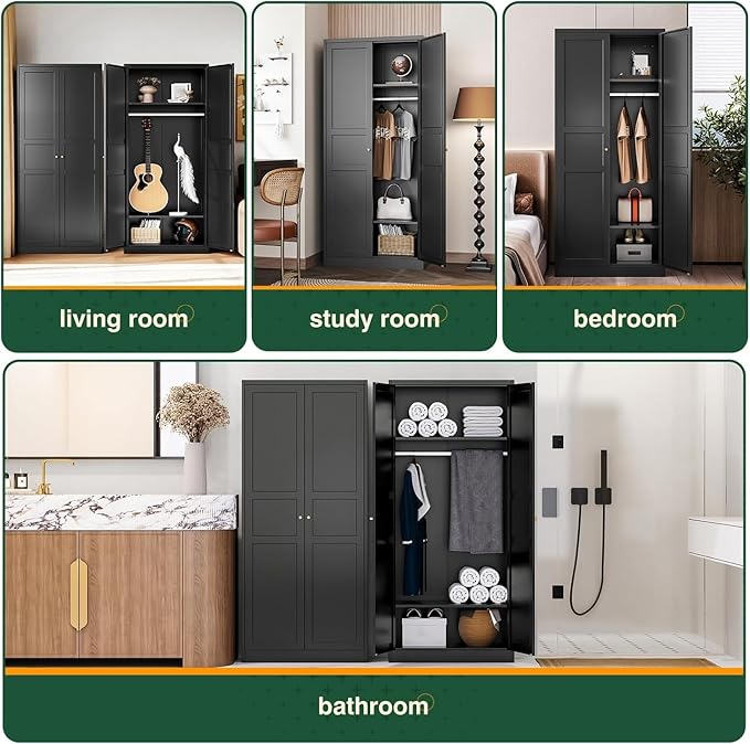 Letaya Wardrobe Armoire Closet, Bedroom Armoire Cabinet Clothes Organizer - Image 8