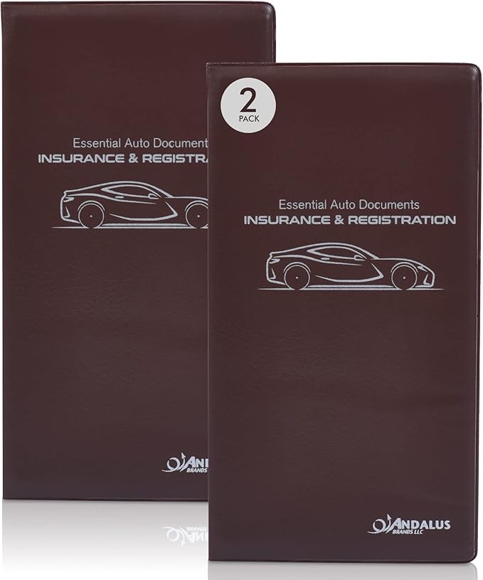 Andalus Auto Registration & Insurance Card Holder Pack of 2, Waterproof by AndalusBrand