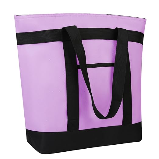 Insulated Reusable Tote Bag for Grocery Shopping for Women/Men, Pizza/Food by CIVJET