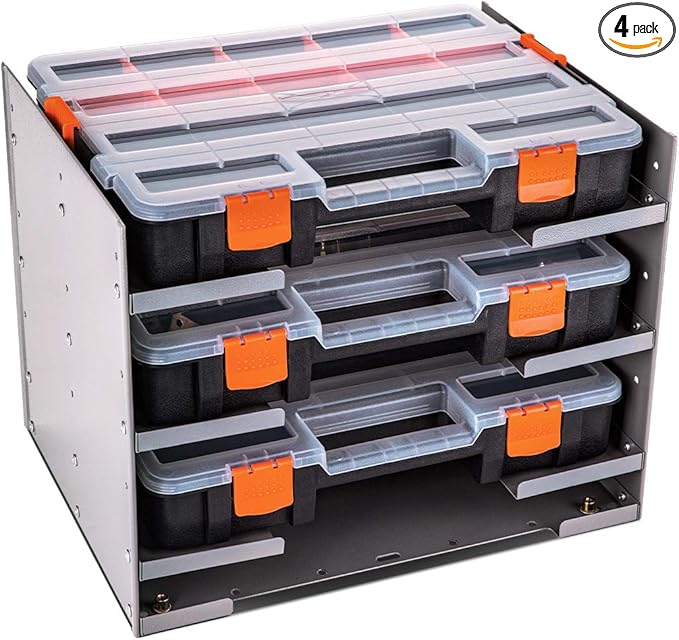 P-SH-Tote Shelf Kit for Van Shelving Storage, 3 Plastic Storage Box w/ 1 set by AAPRODUCTSINC