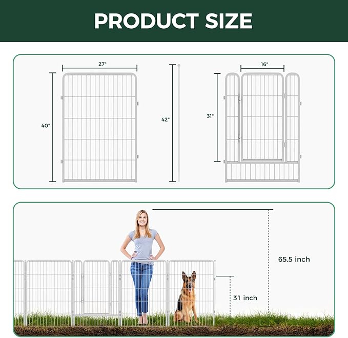 FXW Garden Fence Outdoor for The Yard – 40in x 72.9ft Heavy Duty Metal Animal - Image 4