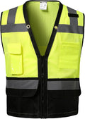 Reflective Safety vest With back plan pocket, High visibility Class 2 Heavy by DPSAFETY
