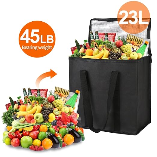 Bodaon 2-Pack Insulated Reusable Grocery Shopping Bags, Picnic Cooler Bag - Image 4