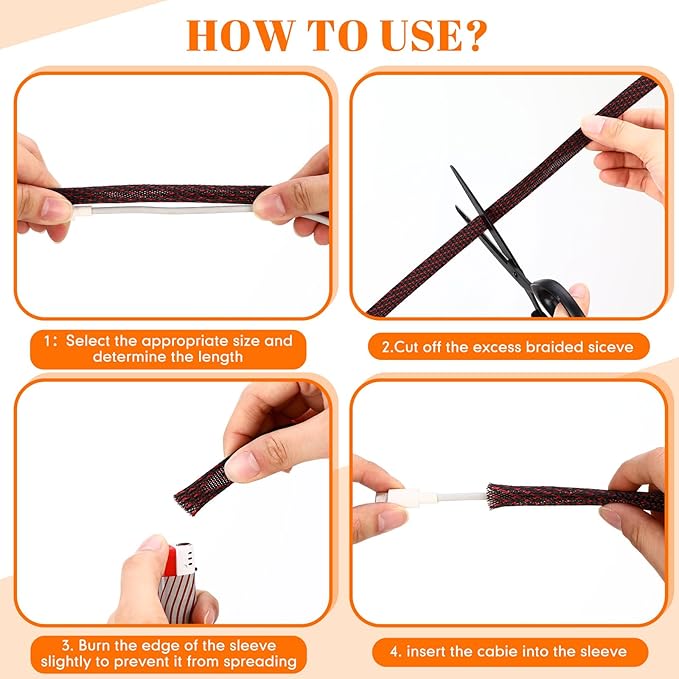 Pangda 1.5inchx50ft Wire Loom Pet Expandable Braided Sleeving Braided Sleeve - Image 5