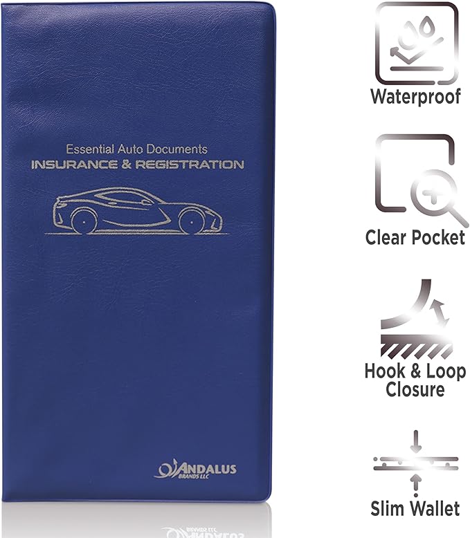 Andalus Auto Registration & Insurance Card Holder Pack of 2, Waterproof - Image 4