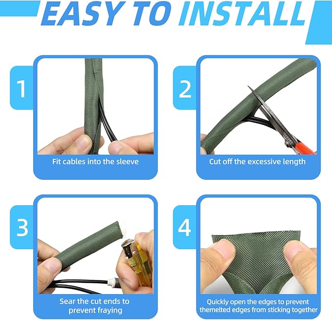 Automotive Wire Loom Tubing, Split Braided Cord Protectors from Pets No Chew - Image 6