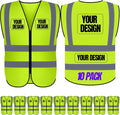 BeautyWill 10/20 Pack Custom Logo Safety Vest, Bulk High Visibility Class 2 by BeautyWill