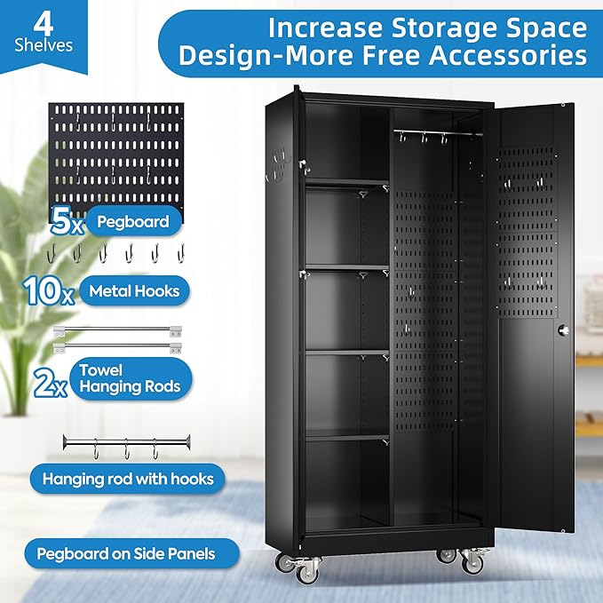 71" H Broom Closet Storage Cabinet - Image 4