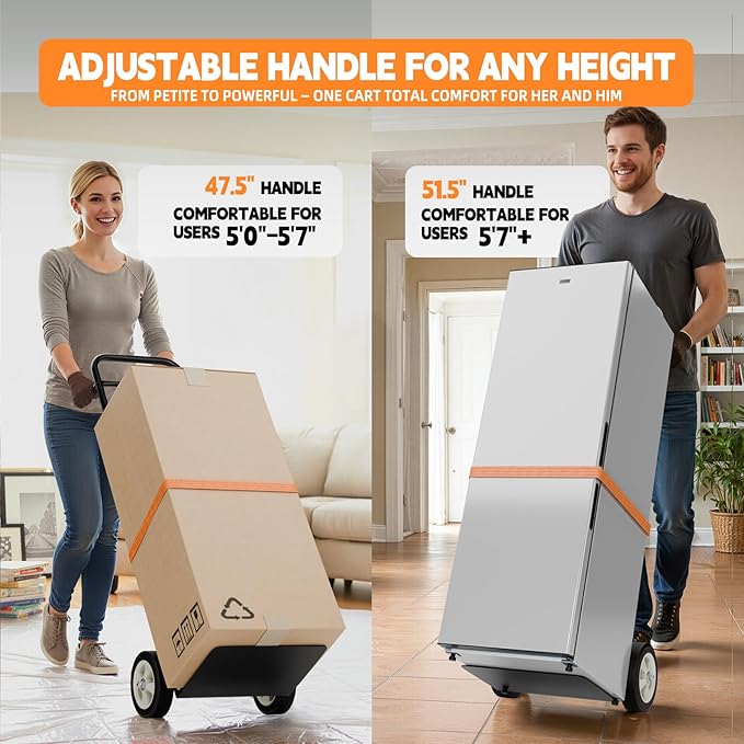 Folding Hand Truck Heavy Duty, 600 LB - 800 LB Moving Dolly Cart - Image 8