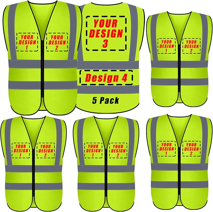 BeautyWill Custom Safety Vest Customized Logo Class 2 High Visibility by BeautyWill