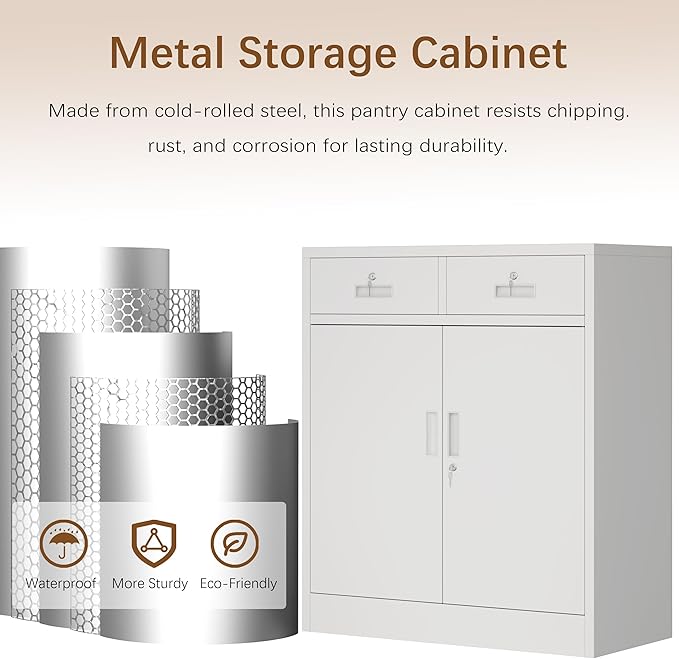Metal Storage Cabinet, 36 Inch Tall Metal Storage Cabinet - Image 9