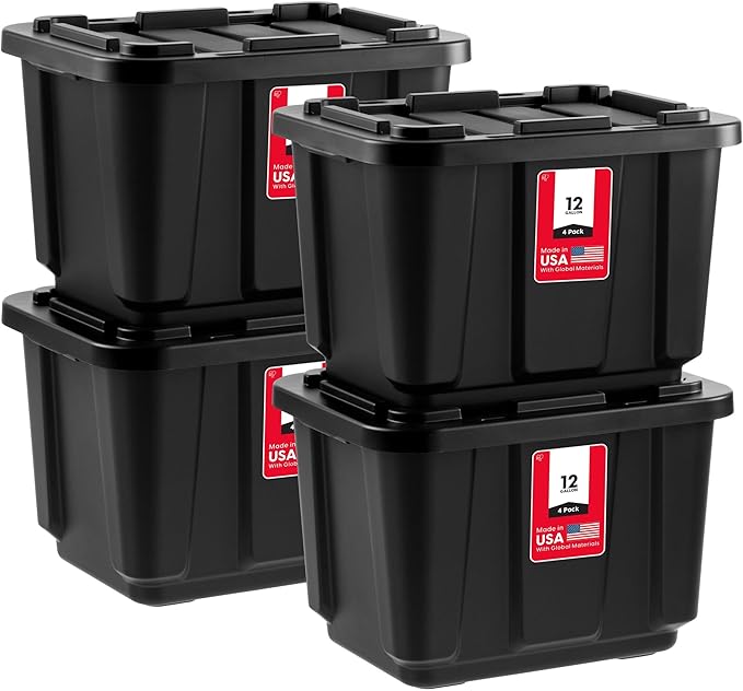IRIS USA 4-Pack 12 Gallon Storage Bins by IRISUSA