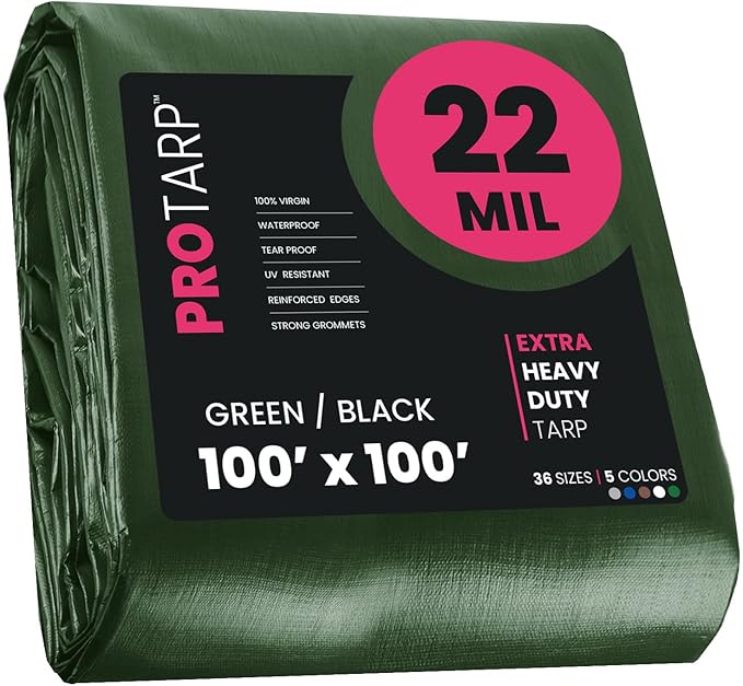 PROTARP Extreme Heavy Duty 22 Mil Tarp Cover, Waterproof, UV Resistant by Protarp