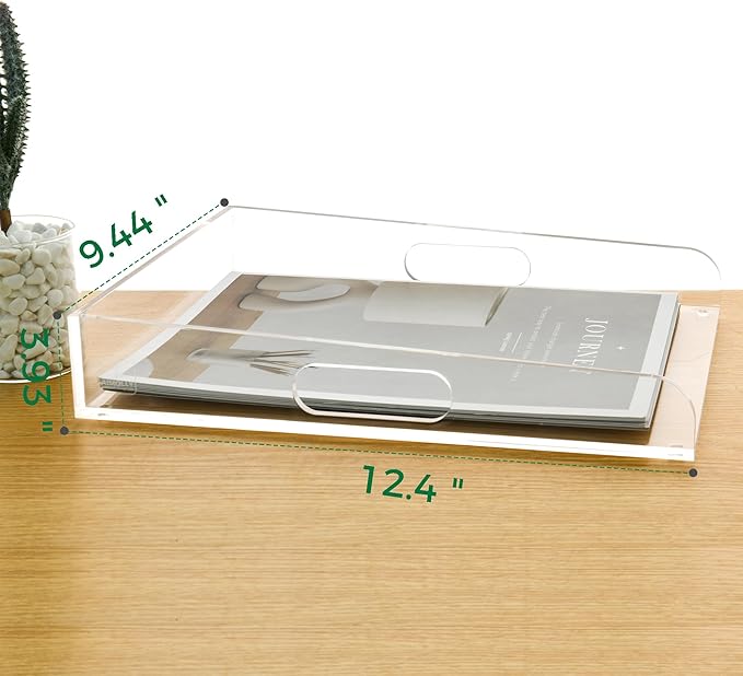 Clear Acrylic Paper Trays, Desk File Organizer, A4 Paper Holder, Low-Profile - Image 2