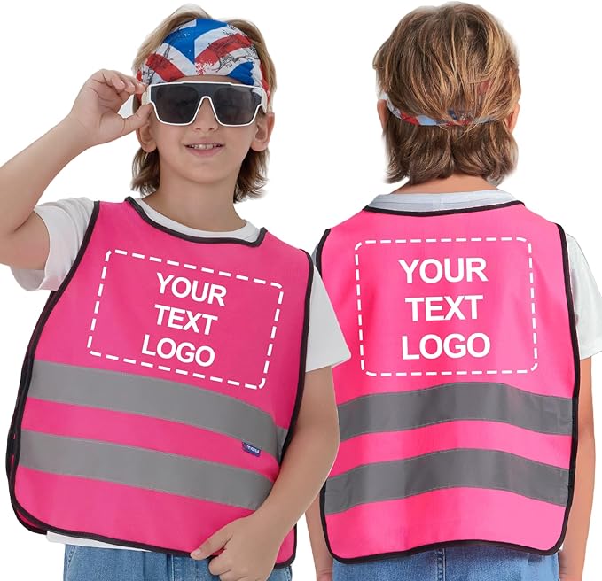 A-SAFETY Kids High Vis Reflective construction Safety vest customized LOGO by A-SAFETY