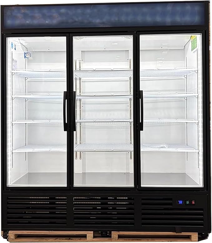 71” Wide Commercial Beverage Refrigerator Display Fridge, Stainless Steel - Image 5