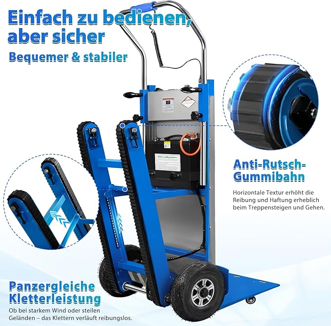 Electric Stair Climbing Dolly, 1250W Electric Hand Truck - Image 3