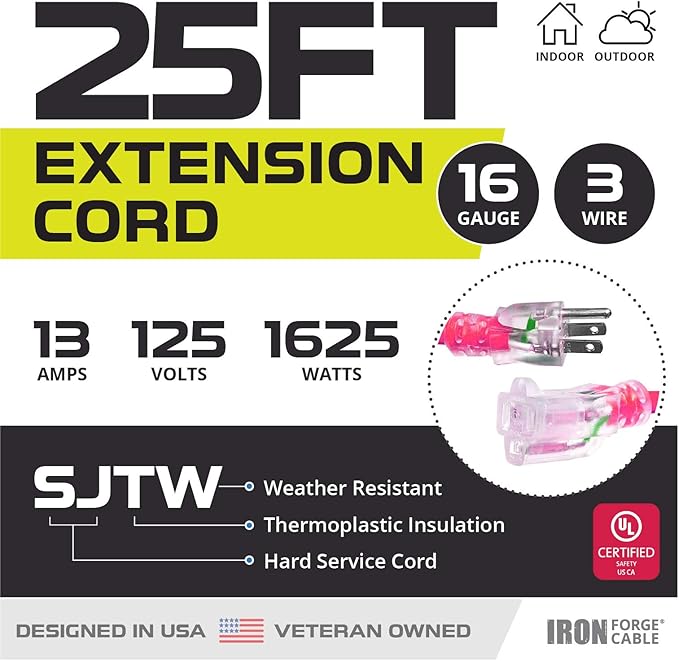 Iron Forge Cable Weatherproof 25 Ft Outdoor Extension Cord - Image 2