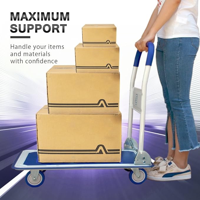 Push Cart Dolly by Wellmax, Moving Platform Hand Truck, Foldable - Image 6