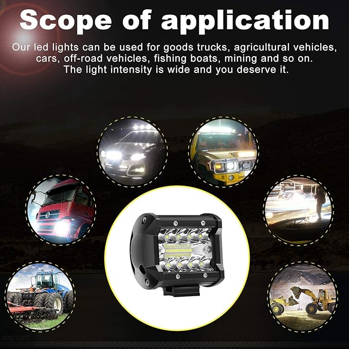 8PCS LED Pods, 4 Inch 60W Light Bar, 8 Pack White Lights - Image 6