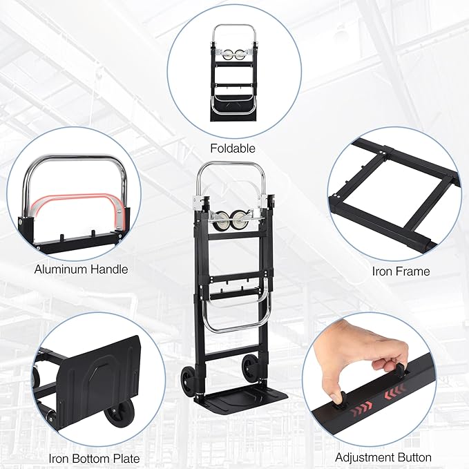 RedSwing Hand Truck Dolly Foldable, Folding Convertible Hand Truck - Image 4