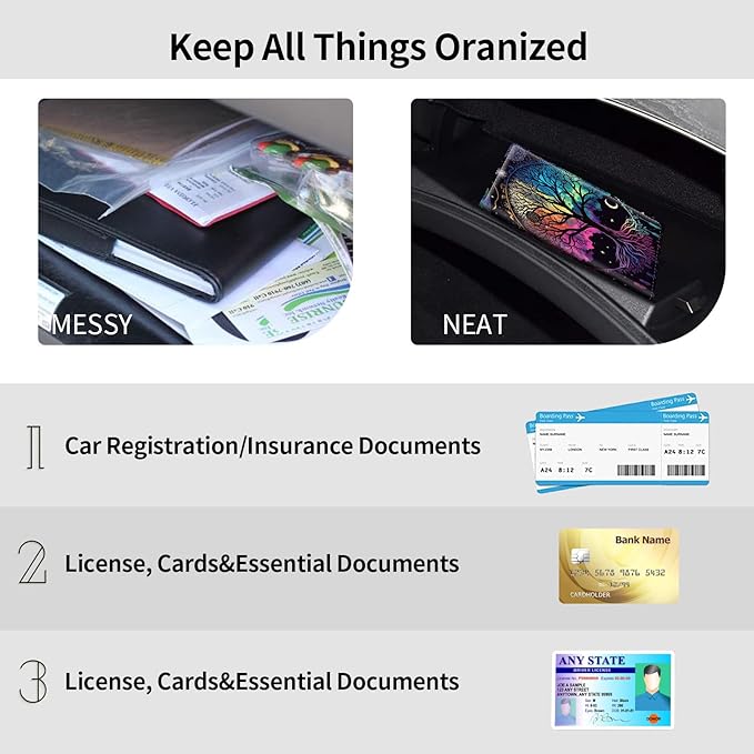 Car Registration and Insurance Holder, Leather Car Glove Box Organizer - Image 5