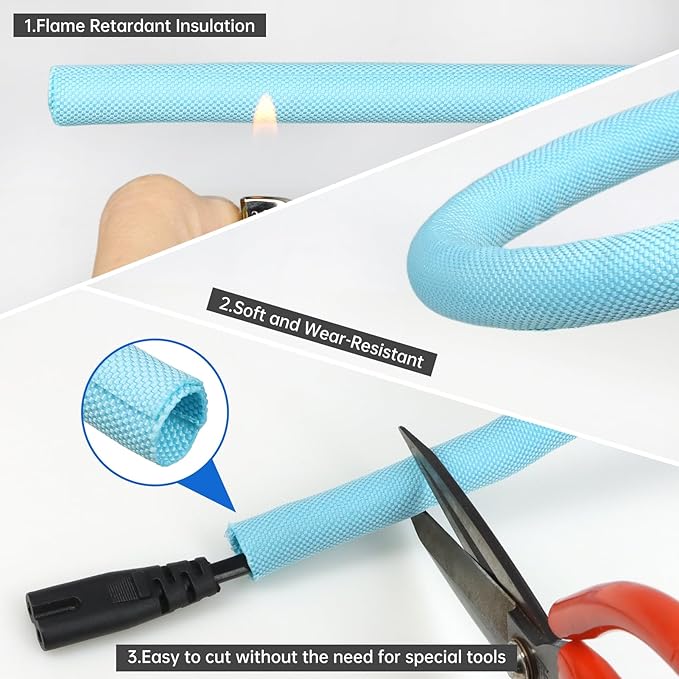 Split Braided Cable Sleeve，Flexible Wire Loom Tubing, Automotive Cord Protector - Image 4
